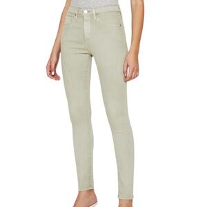 AG Farrah Ankle Seamless High Rise Skinny Ankle Jeans in SULFUR NATURAL AGAVE
